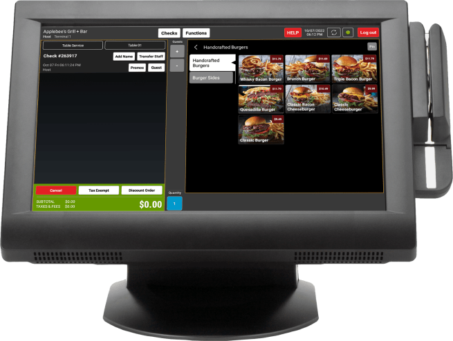 wide screen point of sale system running TRAY's cloud-based pos software