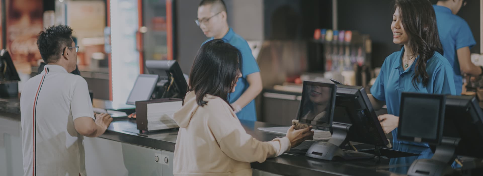 people are ordering food at fast casual restaurant