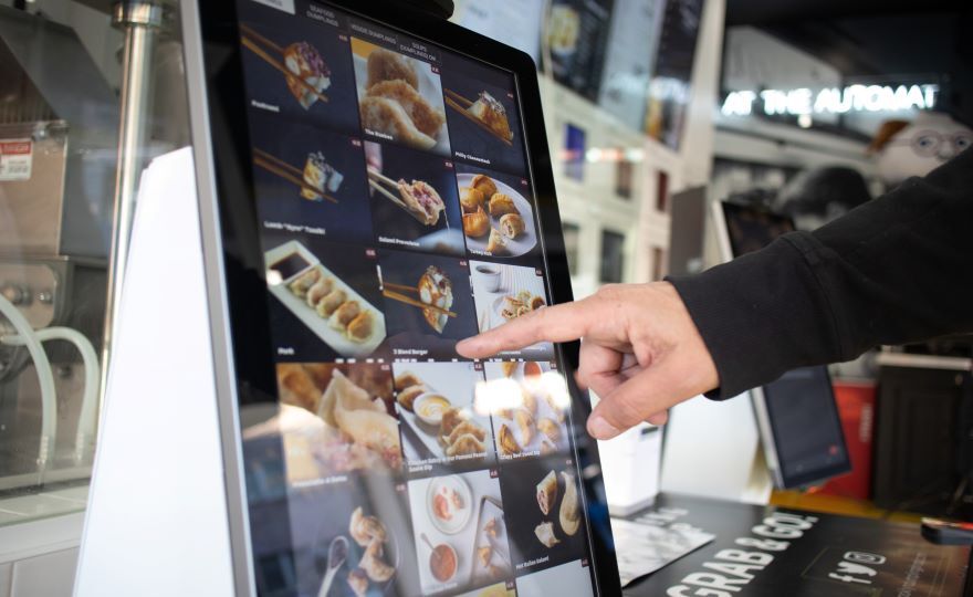 placing an order from self service kiosk