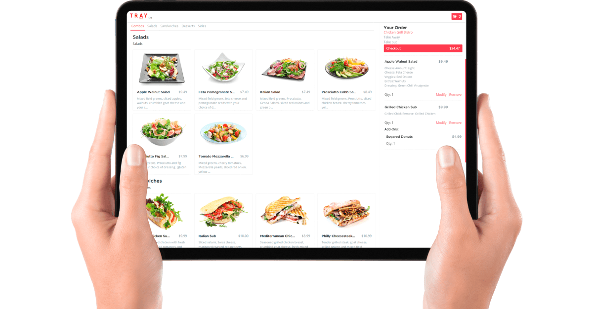 Online ordering system hero