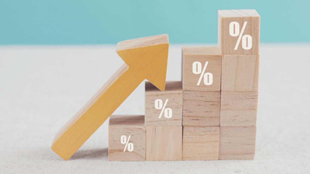 Blocks in the shape of a chart depicting increasing costs.