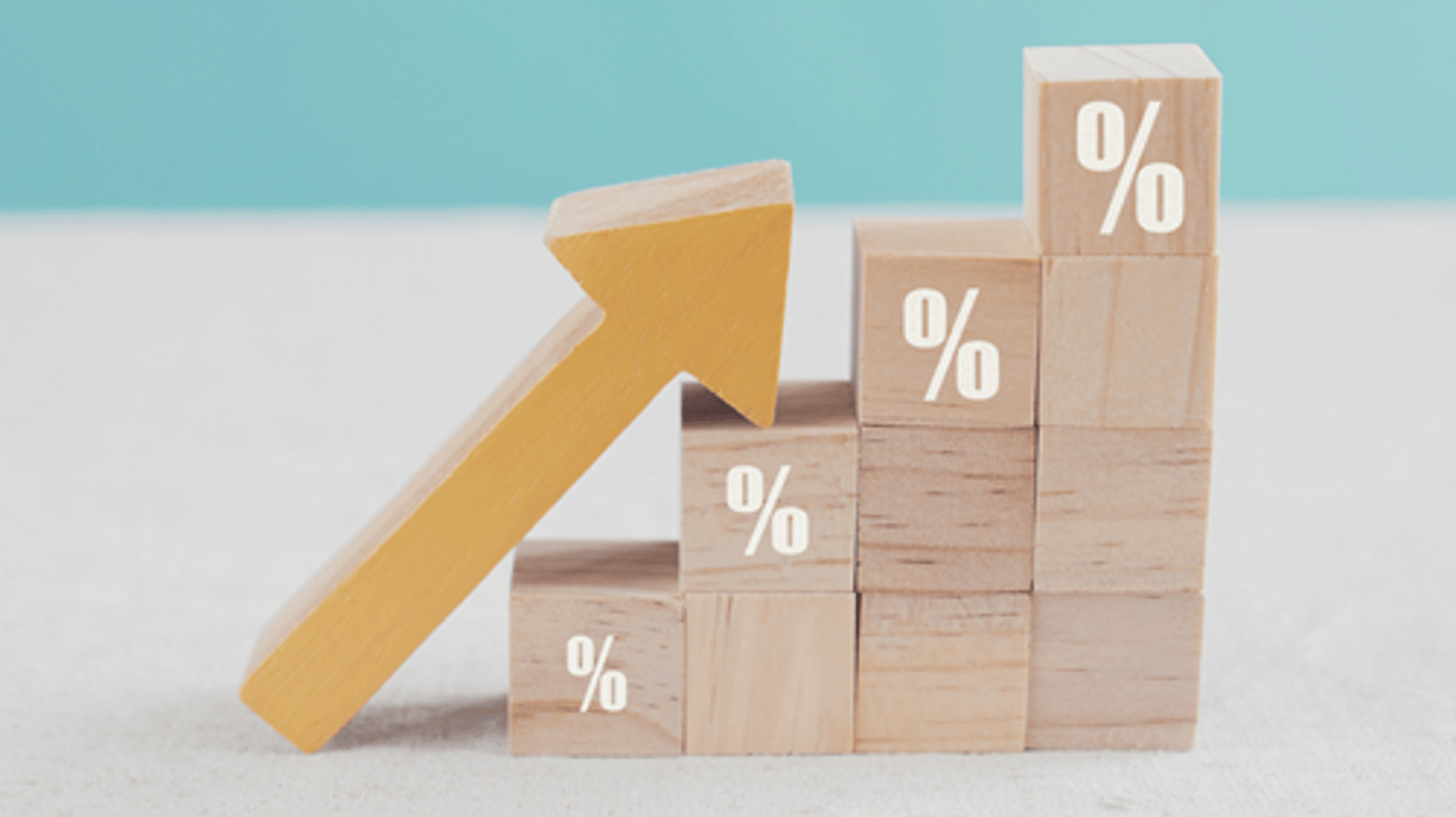 Blocks in the shape of a chart depicting increasing costs.